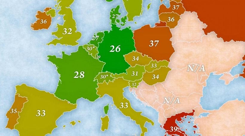 Χάρτης δείχνει ποιοι Ευρωπαίοι δουλεύουν περισσότερο την εβδομάδα – Πού βρίσκεται η Ελλάδα